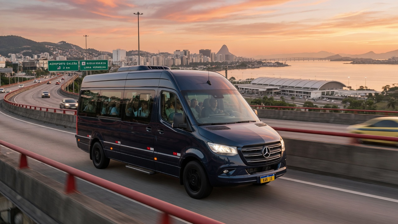 Van executiva Mercedes-Benz da frota PaxCar na Linha Vermelha